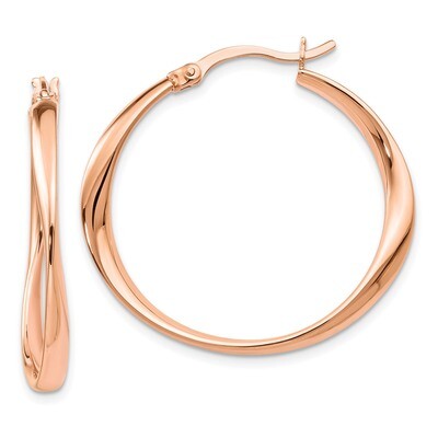 Leslie&#39;s Polished Hoop Earrings Sterling Silver Rose Gold-plated HB-QLE898, MPN: QLE898, 1911014729…