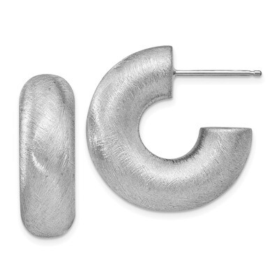 Leslie&#39;s Radiant Essence J Hoop Post Earrings Sterling Silver HB-QLE1217, MPN: QLE1217, 191101607905