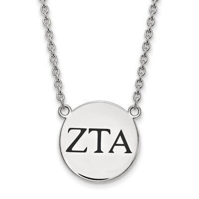 Zeta Tau Alpha Small Enameled Pendant with 18 Inch Chain Sterling Silver SS017ZTA-18, MPN: SS017ZTA…