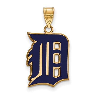 Detroit Tigers Large Enamel Pendant Gold-plated Silver GP032TIG, MPN: GP032TIG, 886774935232