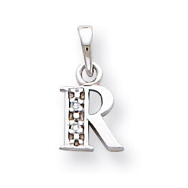 Polished .01ct Diamond Initial R Charm 14k White Gold YC251R, MPN: YC251R, 883957323756