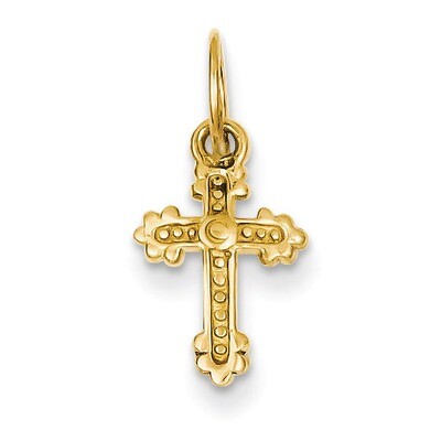 Tiny Budded Cross Charm 14k Gold D1616, MPN: D1616, 883957507118