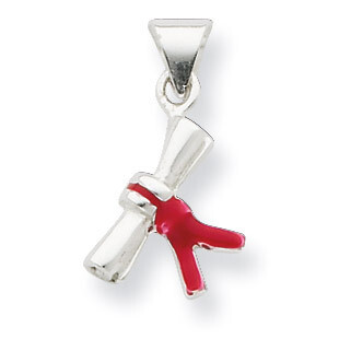Enameled Diploma Charm Sterling Silver QC6825, MPN: QC6825, 883957561042