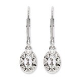 April White Topaz Earrings Sterling Silver Diamond QBE10APR, MPN: QBE10APR, 886774187372