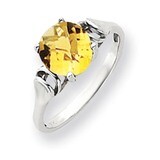 8mm Citrine Checker Ring 14k white Gold Y4723CC, MPN: Y4723CC, 883957607177