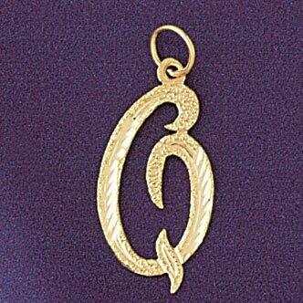 Dazzlers Jewelry Initial Q Classic Pendant Necklace Charm Bracelet in Yellow, White or Rose Gold 95…