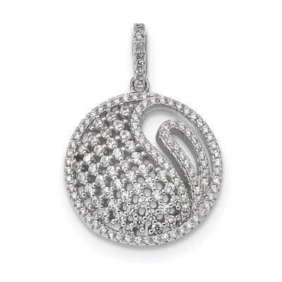 CZ Diamond Pendant Sterling Silver Rhodium-plated QP4784, MPN: QP4784,