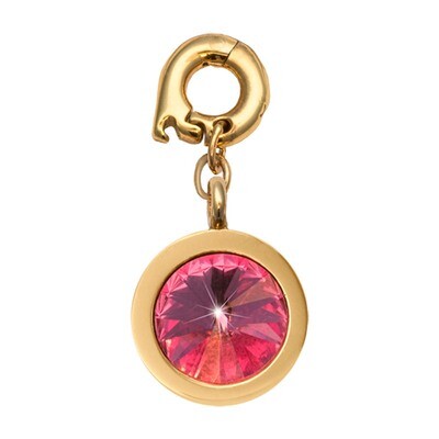 Nikki Lissoni October Charm with A Pink Swarovski Stone Gold-Plated 15mm D1173GS, MPN: D1173GS, 871…