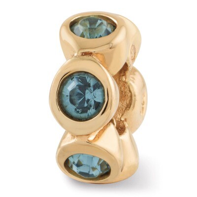 Gold-plated December Swarovski Elements Bead - Sterling Silver QRS1262GPDEC, MPN: QRS1262GPDEC, 883…