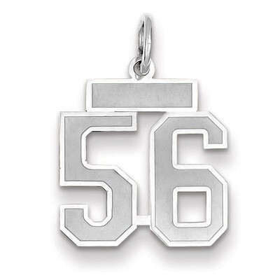 Number 56 Charm Small Satin 14k white Gold WSS56, MPN: WSS56, 883957071978