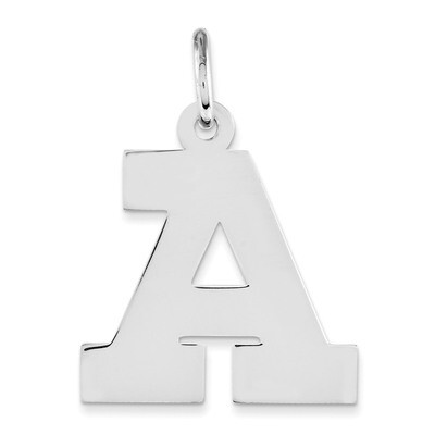 Block Initial A Charm Sterling Silver Medium QC5095A, MPN: QC5095A, 191101182358
