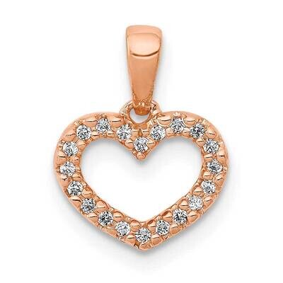 .03Ct. Diamond Heart Pendant 14k Rose Gold PM4856-003-RA, MPN: PM4856-003-RA, 883957512167