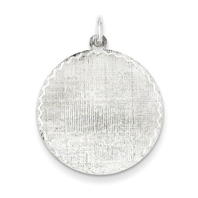 Round Patterned Disc Charm Engravable Sterling Silver QM473/18, MPN: QM473/18, 883957547633