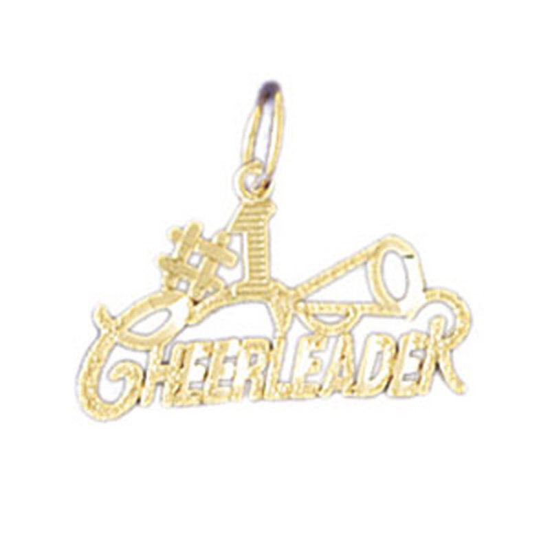 Dazzlers Jewelry #1 Cheer Leader Pendant Necklace Charm Bracelet in Yellow, White or Rose Gold 1076…