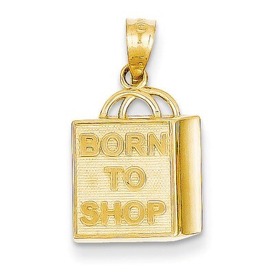 Shopping Bag Born to Shop Pendant 14k Gold C3217, MPN: C3217, 886774073170