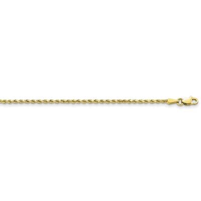 2mm Semi-Solid Diamond-Cut Rope Chain 8 Inch 10k Gold 10DH014-8, MPN: 10DH014-8, 191101567674