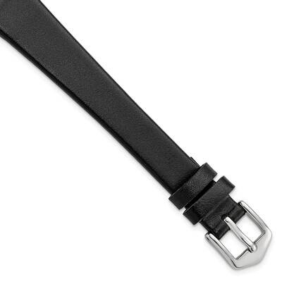 Gold-tone Long 14mm Black Calfskin Buckle Watch Band Silver-tone BAW332L-14, MPN: BAW332L-14,