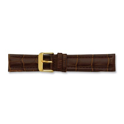 14mm Havana Matte Alligator Grain Watch Band 6.75 Inch Silver-tone Buckle BAW210-14, MPN: BAW210-14…