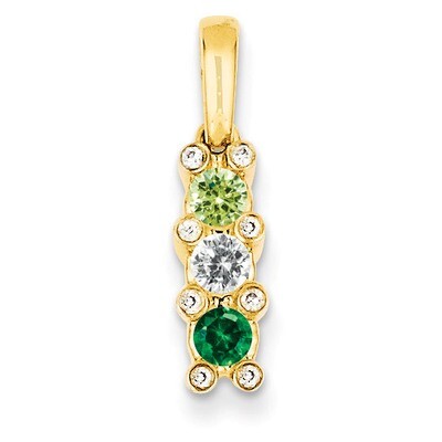 3 Birthstones Family Jewelry Diamond Semi-Set Pendant 14k Yellow Gold XMP31/3, MPN: XMP31/3, 883957…