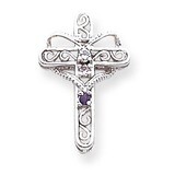 3 Birthstones Filigree Mothers Cross Pendant 14k White Gold Polished XMP6/3, MPN: XMP6/3, 883957379…