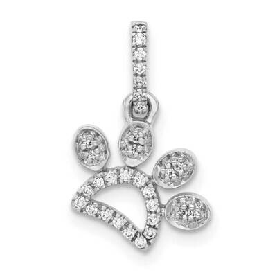 1/10Ct. Diamond Paw Print Pendant 14k White Gold PM4130-011-WA, MPN: PM4130-011-WA, 883957509273