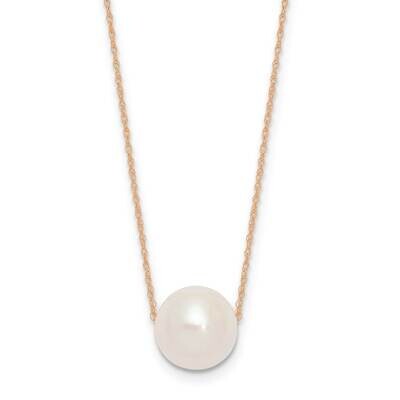 10-11mm Round White Cultured Freshwater Pearl Rope Necklace 14k Rose Gold XF770R-17, MPN: XF770R-17…