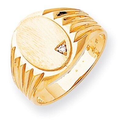 Oval Front Hollow Back 13.7x10 Completed Diamond Signet Ring 14k Gold RS178AA, MPN: RS178AA, 883957…