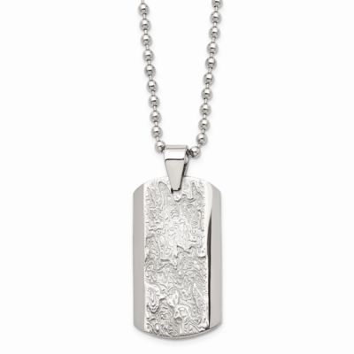 Textured Necklace Stainless Steel Polished SRN1442-24 by Chisel, MPN: SRN1442-24, 191101391101