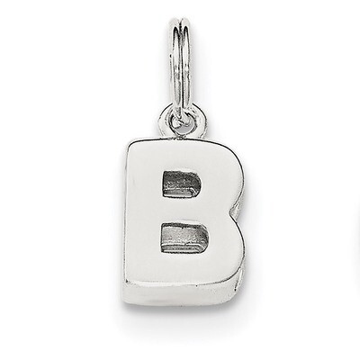 Letter B Charm Sterling Silver QC8460B, MPN: QC8460B, 191101362057