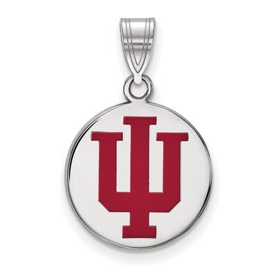 Indiana University Medium Enamel Disc Pendant Sterling Silver SS038IU, MPN: SS038IU, 886774685953