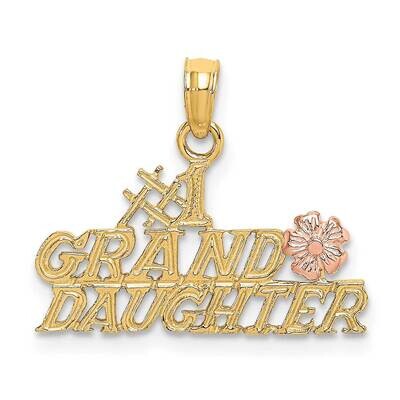 #1 Granddaughter with Flowers Charm 14k Two-tone Gold K9112, MPN: K9112, 637218043064