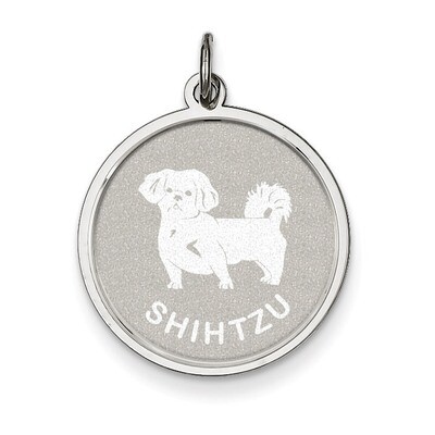 Shih Tzu Disc Charm Sterling Silver QC2707, MPN: QC2707, 883957137360
