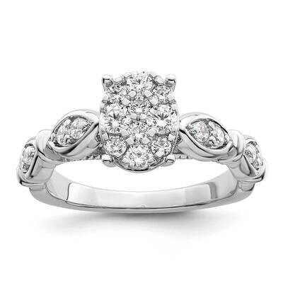 Si1/Si2, G H I, Cluster Ring 14k Gold Lab Grown Diamond RM8822E-060-WLG, MPN: RM8822E-060-WLG, 8839…