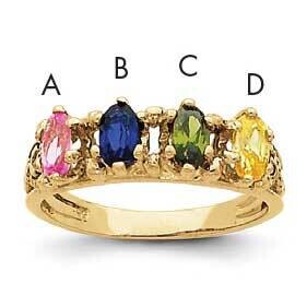 4 Synthetic Stone Family Ring 14k Gold XMR52/4SY, MPN: XMR52_4--6, 883957161525