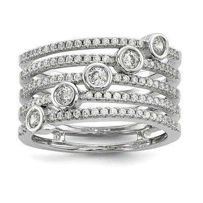 CZ Diamond Ring Sterling Silver Rhodium-plated QR6729, MPN: QR6729, 883957851051