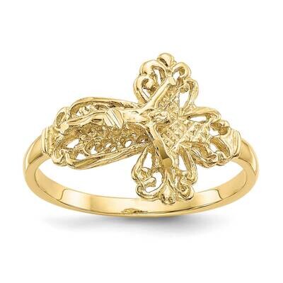 Diamond Cut Crucifix Ring 10k Gold 10K3970, MPN: 10K3970, 191101726378
