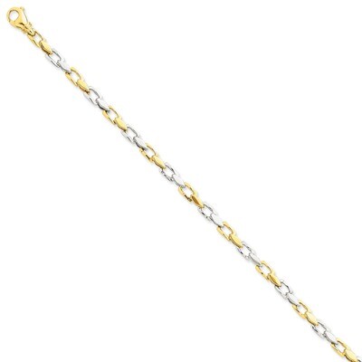 4.5mm Hand-Polished Fancy Link Chain 18 Inch 14k Two-Tone Gold LK305A-18, MPN: LK305A-18, 191101650…