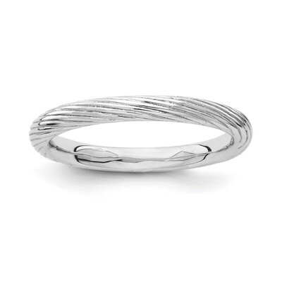 Textured Ring - Sterling Silver Rhodium-plated QSK1643, MPN: QSK1643, 886774252483