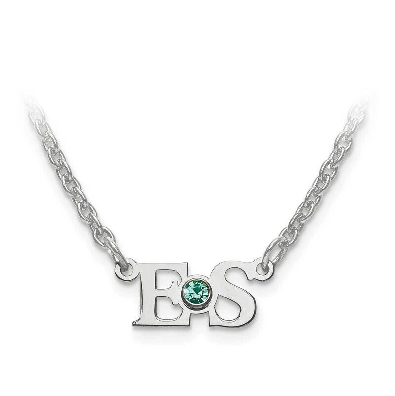 Small Laser Polished Birthstone Initial Pendant with Chain 10k White Gold 10XNA655W, MPN: 10XNA655W…