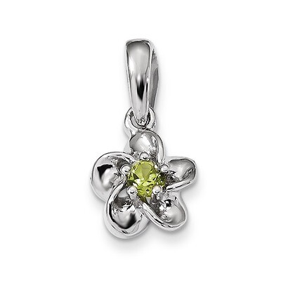 Floral Peridot Pendant Sterling Silver Rhodium-plated QBPD30PE, MPN: QBPD30PE, 883957638737