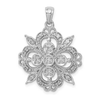 Filigree 1/4Ct. Diamond Pendant 14k White Gold PM5172-025-WA, MPN: PM5172-025-WA, 191101543265