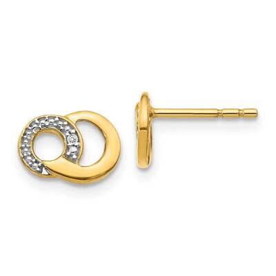 Rhodium Diamond Earrings 14k Yellow Gold EM5501-001-YA, MPN: EM5501-001-YA, 883957414065