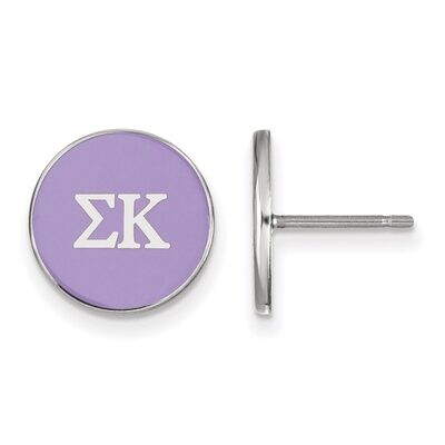 Sigma Kappa Enameled Post Earrings Sterling Silver SS031SKP, MPN: SS031SKP, 886774606200