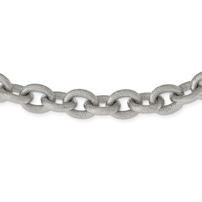 Textured Link 16.5in. Necklace Stainless Steel Polished SRN2537-16.5 by Chisel, MPN: SRN2537-16.5, …