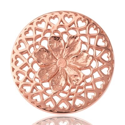 Nikki Lissoni Flower With Love Rose Gold Plated 33mm Coin C1013RGM, MPN: C1013RGM, 8718627460405