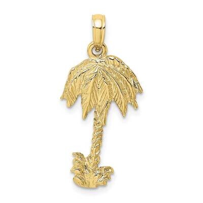2-D Textured Single Palm Tree Charm 10k Gold 10K8080, MPN: 10K8080,