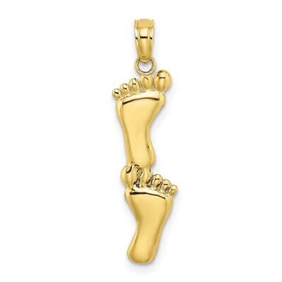 Double Vertical Feet Charm 10k Gold Polished 10K7279, MPN: 10K7279,