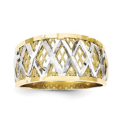Diamond-Cut Filigree Ring 10K Gold &amp; Rhodium 10C1278, MPN: 10C1278, 886774021416