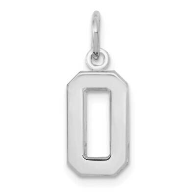 Casted Small Polished Number 0 Charm 14k White Gold WSP00, MPN: WSP00, 196904073254