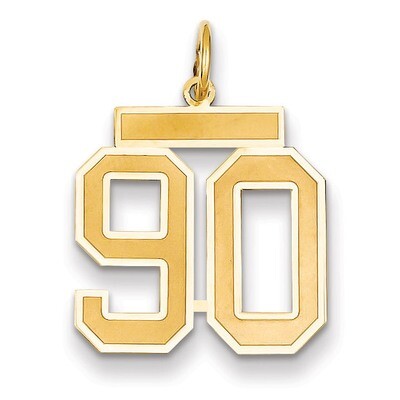 Number 90 Charm 14k Gold Medium Satin LSM90, MPN: LSM90, 883957076485